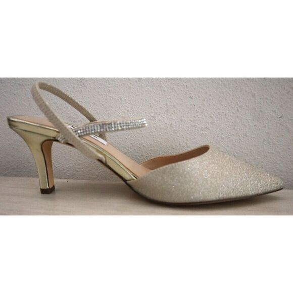 Nina New York Women's Sz 8M Gold Glitter Billie Mid-Heel Closed-Toe Pumps - Picture 8 of 11